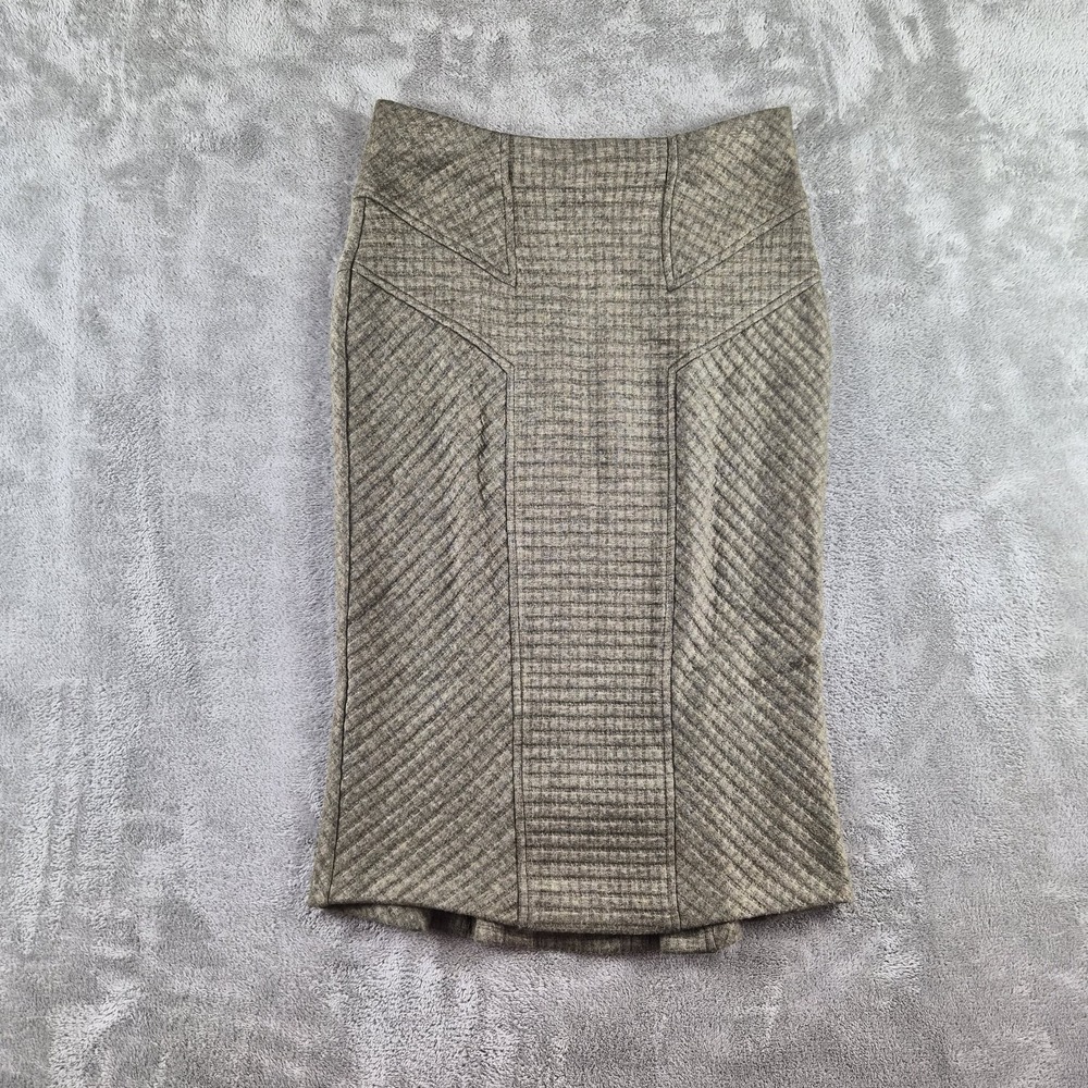 Vintage Diane Von Furstenberg DVF Magdalena Pencil Skirt 4 Olive Green Knit USA